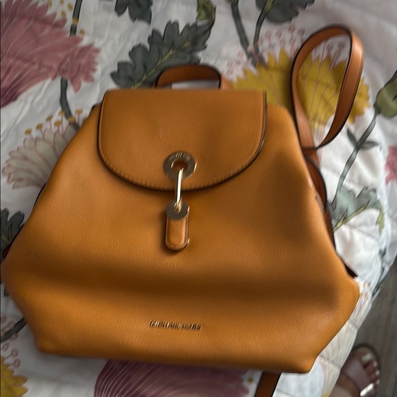 Michael Kors Orange Leather Backpack - Picture 1 of 4